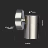 Kép 2/13 - V-TAC kültéri, fali lámpa, GU10 foglalattal - SKU 7506