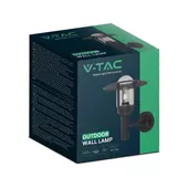 Kép 1/7 - V-TAC kültéri fali lámpa, üveg búrával, fekete, E27 foglalattal - SKU 10422
