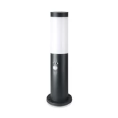 V-TAC kültéri, mozgásérzékelős fekete állólámpa, 45 cm, E27 foglalattal - SKU 8985