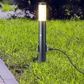 Kép 7/7 - V-TAC kültéri, mozgásérzékelős fekete állólámpa, 60 cm, 2 db aljzattal, E27 foglalattal - SKU 8979