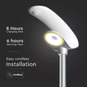 Kép 6/13 - V-TAC kültéri napelemes LED lámpa, mozgásérzékelővel, hideg fehér fénnyel - SKU 5506