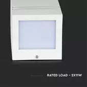 Kép 5/12 - V-TAC kültéri, szögletes, fehér fali lámpa, 2xGU10 foglalattal - SKU 7543