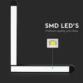 Kép 4/8 - V-TAC L alakú 25W lineáris LED lámpatest Slim 48V mágneses sínhez, hideg fehér - SKU 10268