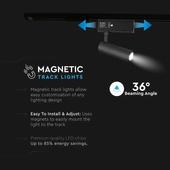 Kép 3/10 - V-TAC LED állítható spotlámpa mágneses sínhez 15W CRI&gt;90 UGR&lt;19 meleg fehér - SKU 7966