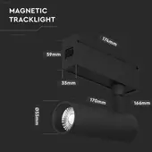 Kép 2/10 - V-TAC LED állítható spotlámpa mágneses sínhez 15W CRI&gt;90 UGR&lt;19 természetes fehér - SKU 7967
