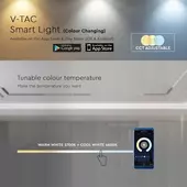 Kép 6/8 - V-TAC LED dönthető spotlámpa 48V mágneses Smart sínhez 10W, állítható színhőmérséklettel - SKU 6886