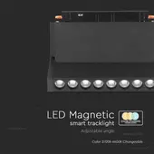 Kép 3/8 - V-TAC LED dönthető spotlámpa 48V mágneses Smart sínhez 18W, állítható színhőmérséklettel - SKU 6887
