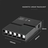 V-TAC LED dönthető spotlámpa mágneses sínhez 10W CRI>90 UGR<19 meleg fehér - SKU 7962