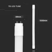 Kép 2/6 - V-TAC LED fénycső 120cm T8 18W meleg fehér, 100 Lm/W - SKU 216263