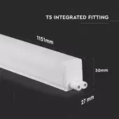 Kép 2/12 - V-TAC LED lámpa 120cm T5 16W beépített kapcsolóval meleg fehér - SKU 21695