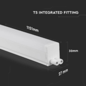 Kép 2/12 - V-TAC LED lámpa 120cm T5 16W beépített kapcsolóval természetes fehér - SKU 21696