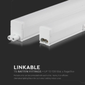Kép 3/12 - V-TAC LED lámpa 120cm T5 16W beépített kapcsolóval természetes fehér - SKU 21696