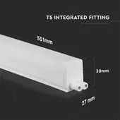 Kép 2/15 - V-TAC LED lámpa 60cm T5 7W beépített kapcsolóval meleg fehér - SKU 21692