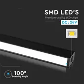 Kép 4/13 - V-TAC LED lineáris lámpa mágneses sínhez 20W CRI&gt;90 meleg fehér - SKU 7954