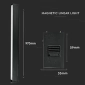 V-TAC LED lineáris lámpa mágneses sínhez 30W CRI>90 meleg fehér - SKU 7956