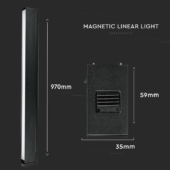 Kép 2/13 - V-TAC LED lineáris lámpa mágneses sínhez 30W CRI&gt;90 meleg fehér - SKU 7956