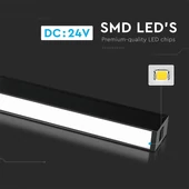 V-TAC LED lineáris lámpa mágneses sínhez 30W CRI>90 meleg fehér - SKU 7956