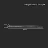 Kép 2/8 - V-TAC LED lineáris spotlámpa 48V mágneses Smart sínhez 20W, állítható színhőmérséklettel - SKU 6885