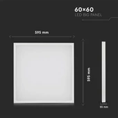 V-TAC LED panel hideg fehér 160 Lm/W 25W 60 x 60cm - SKU 6602