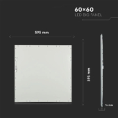 Kép 2/12 - V-TAC LED panel hideg fehér CRI&gt;95 45W 60 x 60cm - SKU 8088