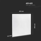 V-TAC LED panel meleg fehér 40W 60 x 60cm, 120LM/W - SKU 2160286
