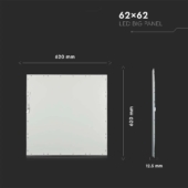 Kép 9/13 - V-TAC LED panel természetes fehér UGR&lt;19 36W 62 x 62cm, 85LM/W - SKU 2162176