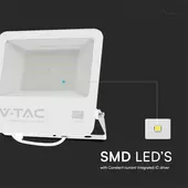 Kép 3/9 - V-TAC LED reflektor 100W, hideg fehér, fehér házzal - SKU 23443