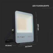 Kép 2/8 - V-TAC LED reflektor 100W hideg fehér, fekete házzal, 157 Lm/W - SKU 20454