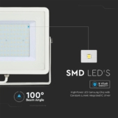 Kép 10/14 - V-TAC LED reflektor 100W hideg fehér Samsung chip, fehér házzal - SKU 21417