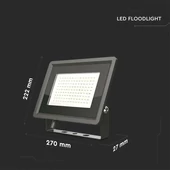 V-TAC LED reflektor 100W meleg fehér, fekete házzal - SKU 6721