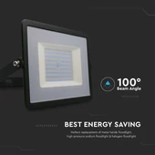 V-TAC LED reflektor 100W meleg fehér ?? Lm/W, fekete házzal - SKU 215964