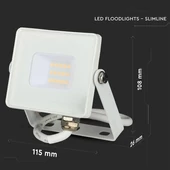 V-TAC LED reflektor 10W meleg fehér Samsung chip, fehér házzal - SKU 21427