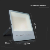 Kép 2/8 - V-TAC LED reflektor 150W természetes fehér, fekete házzal, 157 Lm/W - SKU 20455