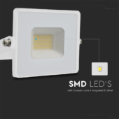 Kép 3/9 - V-TAC LED reflektor 20W természetes fehér, fehér házzal - SKU 215950