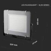 Kép 8/14 - V-TAC LED reflektor 300W hideg fehér 115 Lm/W, fekete házzal - SKU 21792
