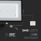 Kép 8/12 - V-TAC LED reflektor 300W természetes fehér Samsung chip, fekete házzal - SKU 21422
