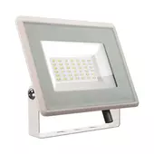 Kép 1/9 - V-TAC F-széria LED reflektor 30W hideg fehér, fehér házzal - SKU 6748