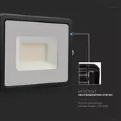 Kép 4/9 - V-TAC LED reflektor 30W hideg fehér ?? Lm/W, fekete házzal - SKU 215954
