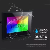 V-TAC LED reflektor 30W RGB, színes fényvető távirányítóval - SKU 5995