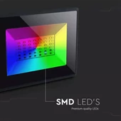 V-TAC LED reflektor 30W RGB, színes fényvető távirányítóval - SKU 5995