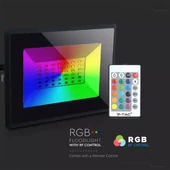 V-TAC LED reflektor 30W RGB, színes fényvető távirányítóval - SKU 5995