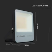 V-TAC LED reflektor 30W természetes fehér, fekete házzal, 157LM/W - SKU 20449