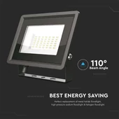 V-TAC LED reflektor 30W természetes fehér, fekete házzal - SKU 6744