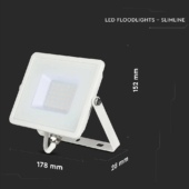 Kép 2/15 - V-TAC LED reflektor 30W természetes fehér Samsung chip, fehér házzal - SKU 21404