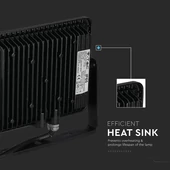 V-TAC LED reflektor 50W hideg fehér Samsung chip, fekete házzal - SKU 21408
