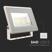 V-TAC LED reflektor 50W meleg fehér, fehér házzal - SKU 6752