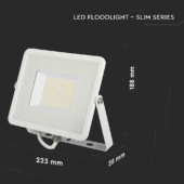 Kép 7/14 - V-TAC LED reflektor 50W természetes fehér 115 Lm/W, fehér házzal - SKU 21762