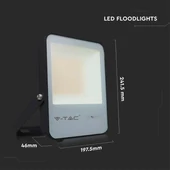 V-TAC LED reflektor 50W természetes fehér, fekete házzal, 157 Lm/W - SKU 20451
