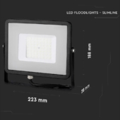 Kép 2/14 - V-TAC LED reflektor 50W természetes fehér Samsung chip, fekete házzal - SKU 21407
