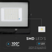 Kép 10/14 - V-TAC LED reflektor 50W természetes fehér Samsung chip, fekete házzal - SKU 21407
